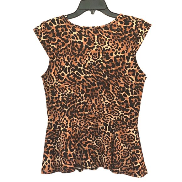 Annabelle Leopard Print Cap Sleeved Top NWOT - Picture 2 of 5